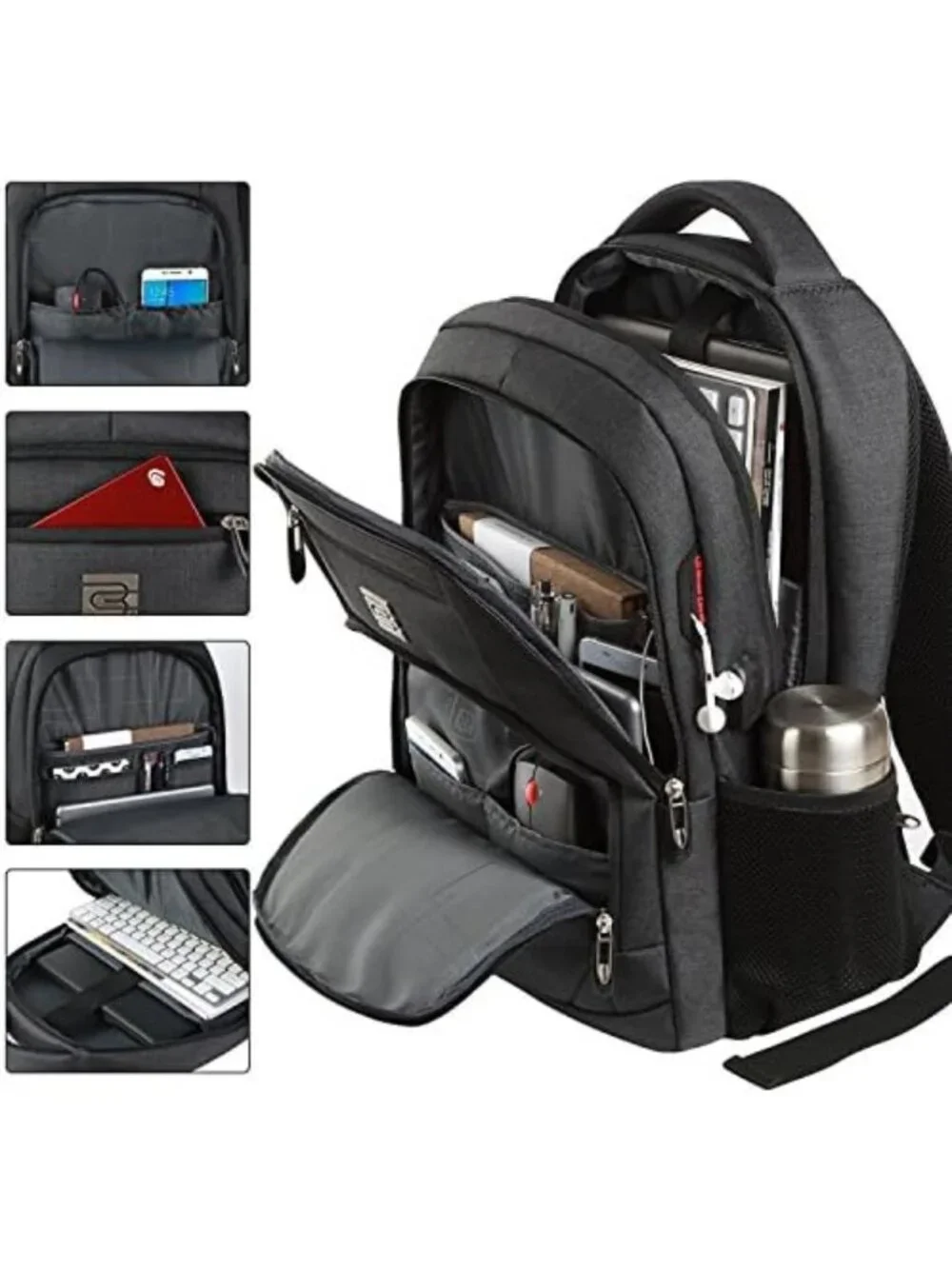 Slim Anti-Theft Laptop Backpack for Business Travel & College - Stylish